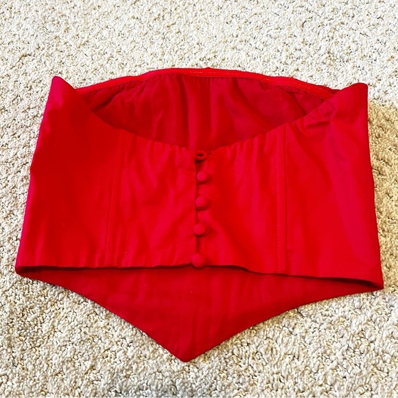 Princess Polly Bad Gal Bustier Red Sz 0 Boning Corset Crop Top Slim Fit READ - Picture 5 of 9